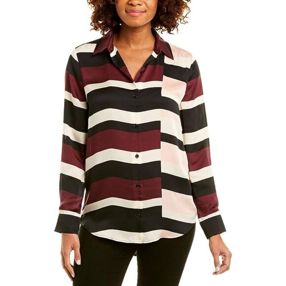Equipment Essential Striped Colorblock Blouse Size S - Picture 1 of 14
